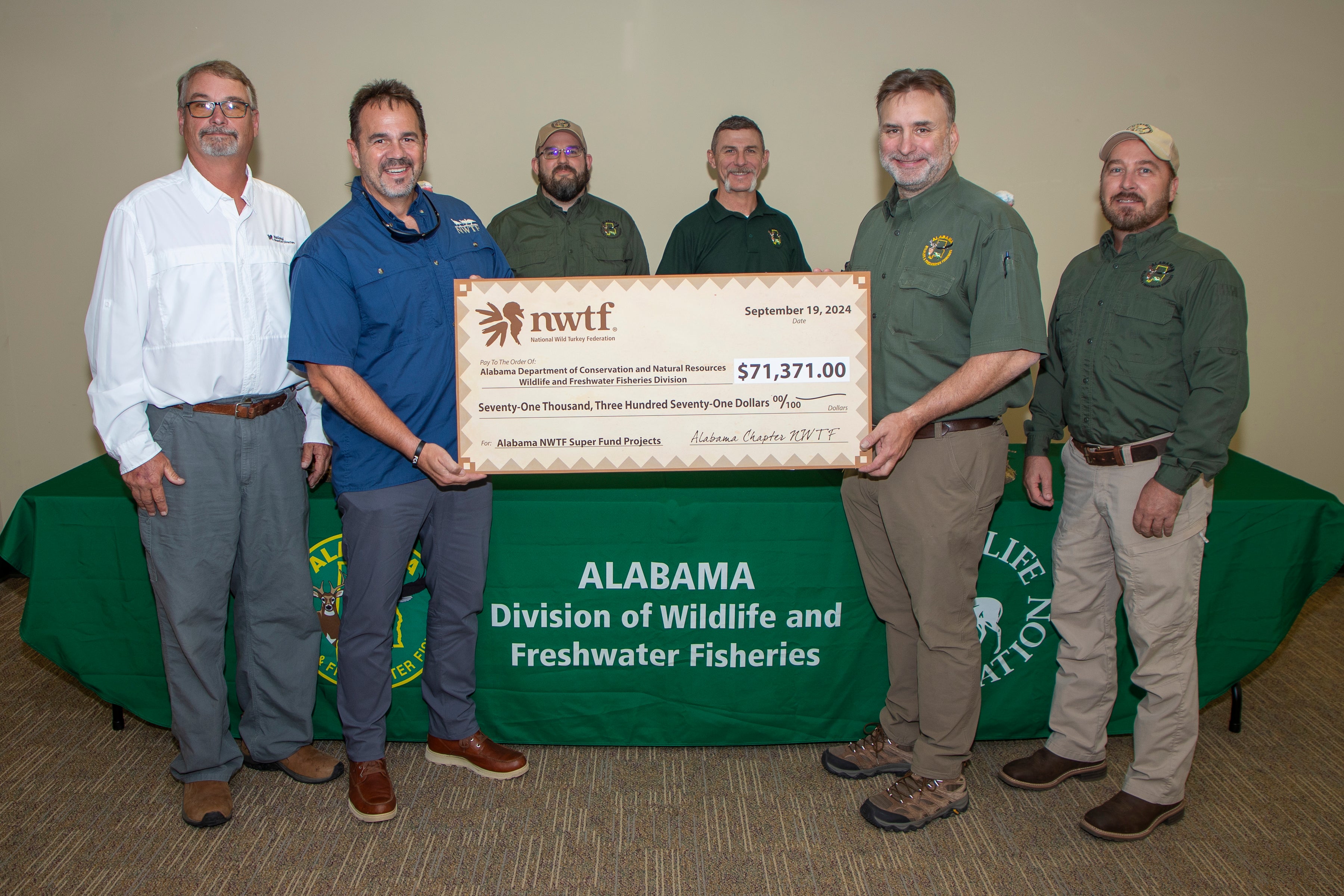 NWTF State Chapter Donates $297,000 for Wildlife Management in Alabama