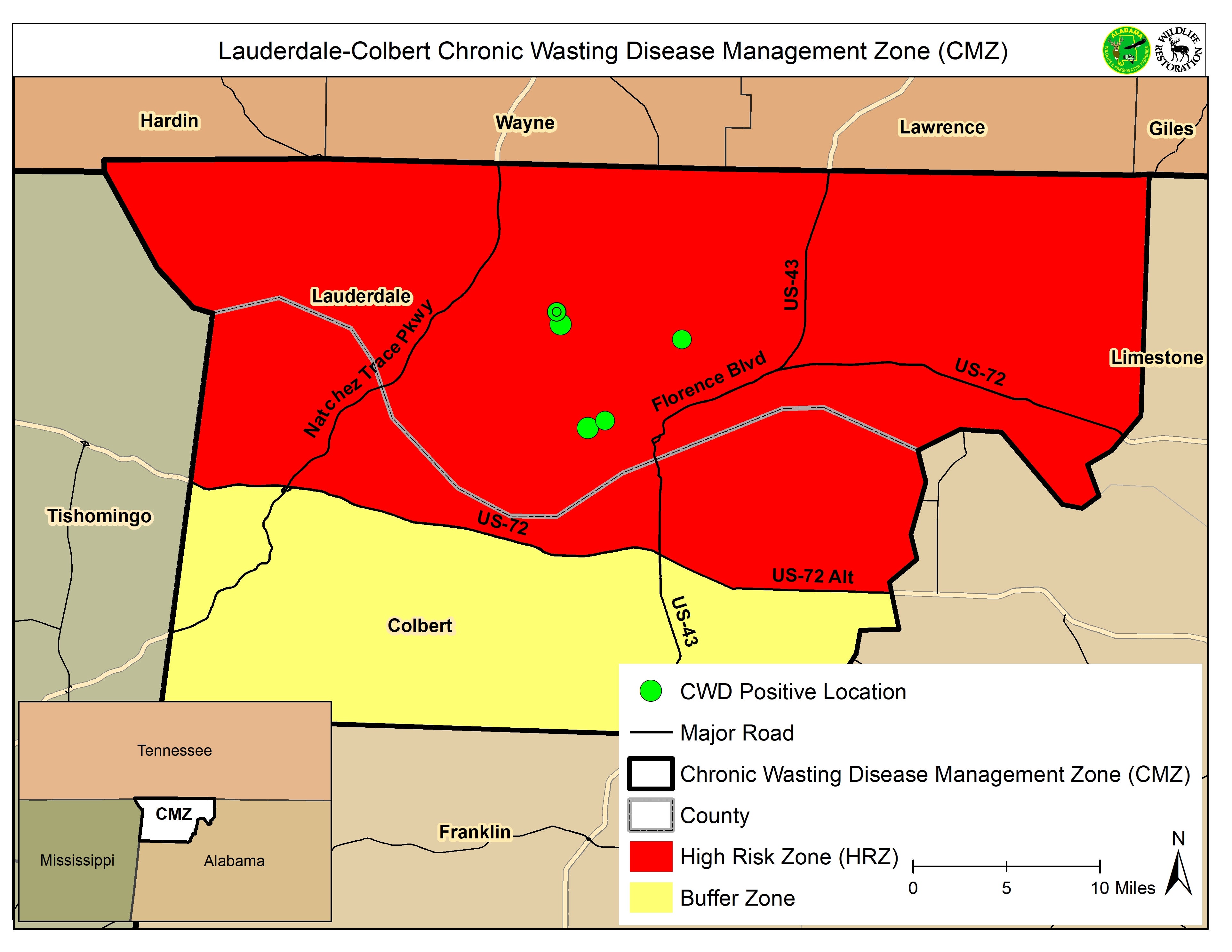 Laudedale-Colbert Chronic Wasting Disease Management Zone (CMZ)