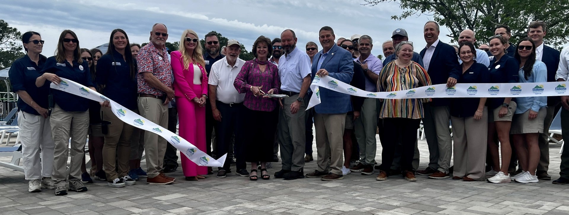 State Rep. Frances Holk-Jones cuts the ceremonial ribbon to officially open the new RV Resort at Gulf State Park on May 11, 2026.